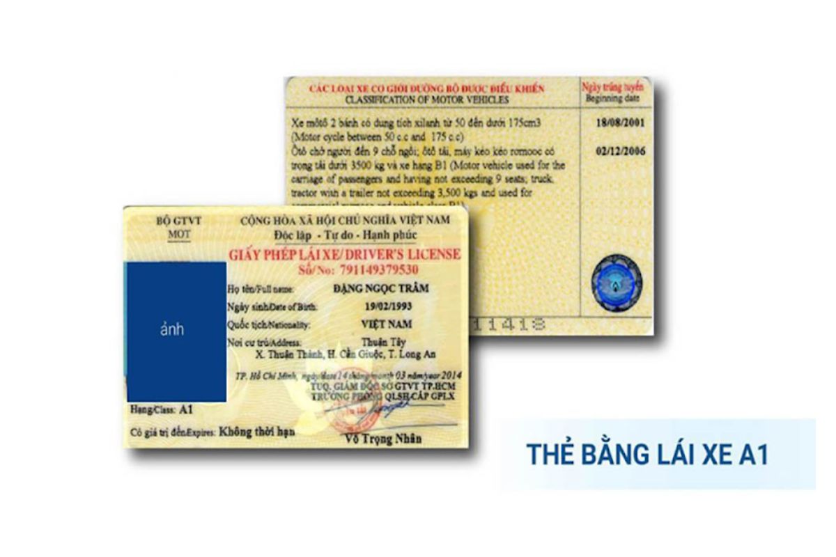 Hướng dẫn thủ tục đổi bằng lái xe A1
